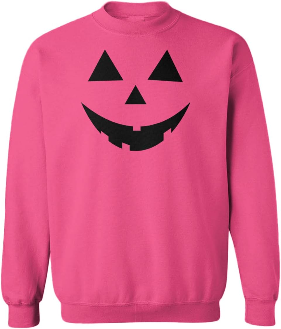 Pumpkin Face - Jack O' Lantern Youth Fleece Crewneck Sweater