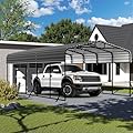 12x25FT Metal Carport, Heavy Duty Car Port Canopy with Aluminum Alloy Roof and Frame, Extra Large Carports Withstand Strong Wind or Heavy Rain, Suitable for Parking Pickup, Boat, Car, and Tractor