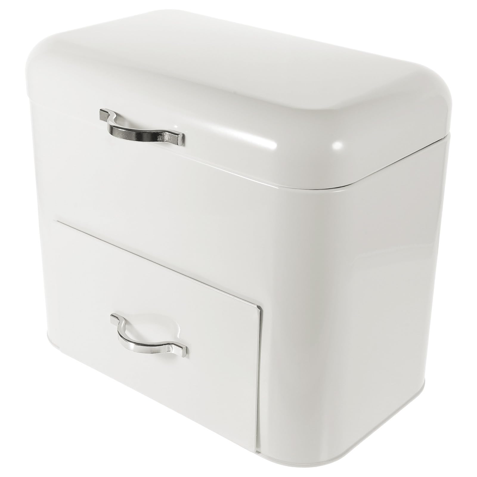 Porte en métal blanc boîte de rangement double couche fruits et maison