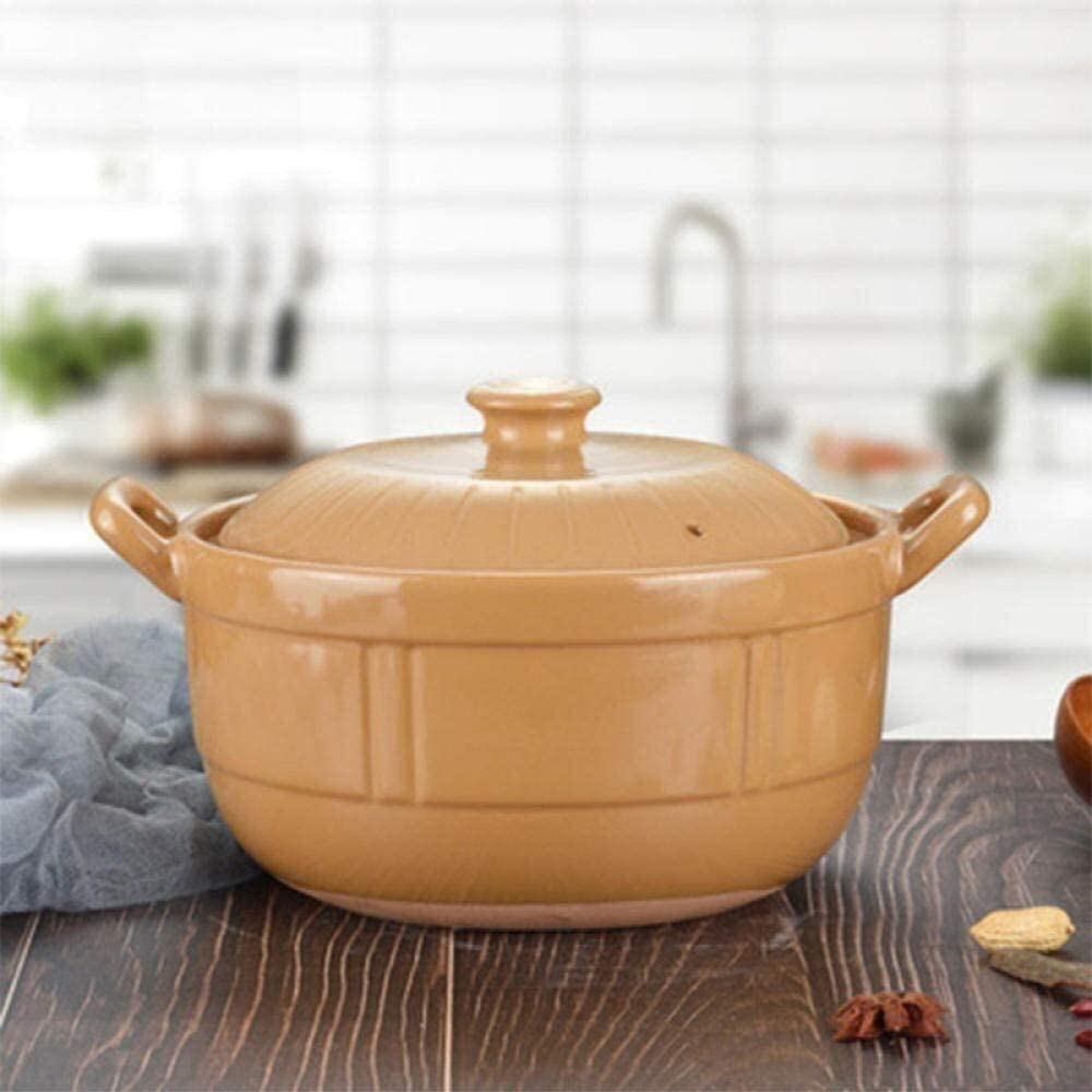 Pentola In Ceramica E Terracotta Da 3.5 Litri – Casseruola Con Coperchio, Stile Vintage, Adatta A Gas E Fornelli Elettrici, Per Zuppe, Riso E Stufati
