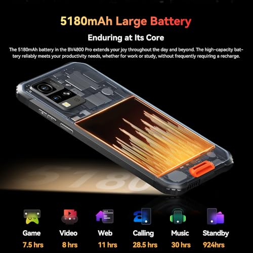 Blackview BV4800 Pro Outdoor Handy 2025, 12GB+128GB, 6.56" HD+ Outdoor Smartphone ohne Vertrag Android 14, 16MP+8MP, 5180mAh, IP68 Wasserdicht Baustellenhandy, Dual SIM 4G,NFC,OTG,GPS,2 Jahre Garantie – Bild 8