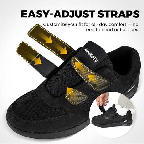 Image of Diabetic Orthopedic Walking Shoes Wide Toe Adjustable Men Women | 3-Layer Adjustable Insole, Custom Fit as Feet Change, Hook & Loop Easy On-Off, Air Cushion Non-Slip, for Sensitive Feet
