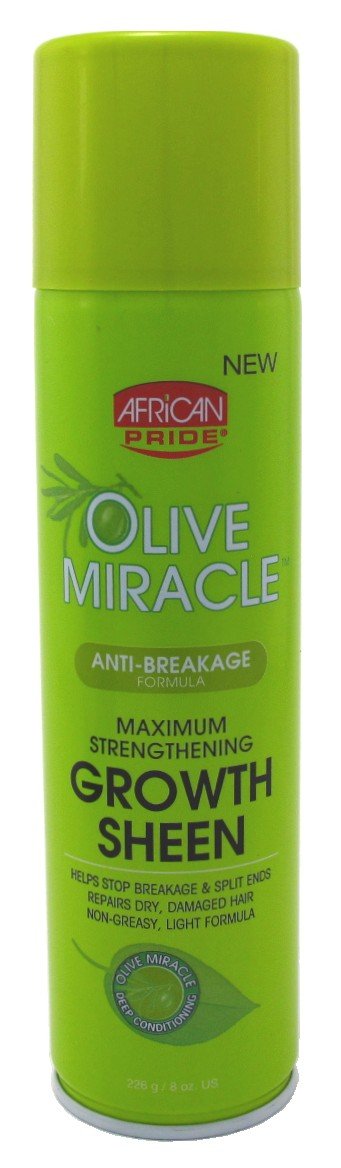 African Pride Olive Miracle Growth Sheen Spray 240 ml (Pack of 6)