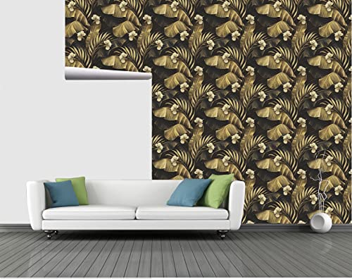 Image of CABANA HOMES Wall Stickers Botanical DIY Leaves Wallpaper for Home Decor (45 x 125 cm, 2 Rolls) (12 sq. ft) Decorative Self Adhesive Decal Furniture Wardrobe Table Top Kitchen, Green