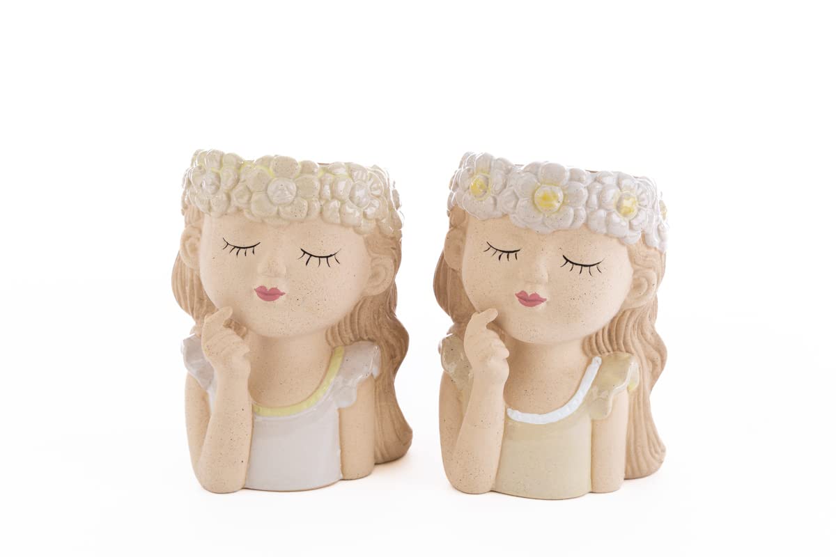 Vase céramique design visage décoré bibelot maison salon tendance ST 15cm