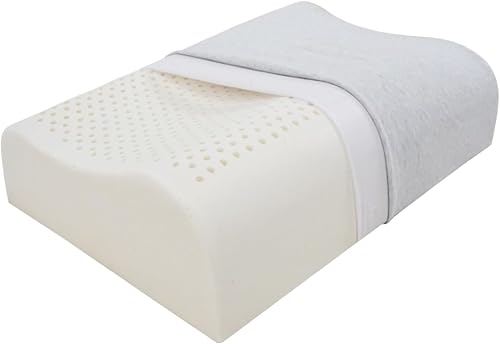 Almohadas de látex natural para adultos, almohada cervical gruesa para dormir de lado y espalda, almohada ortopédica ergonómica para aliviar el
