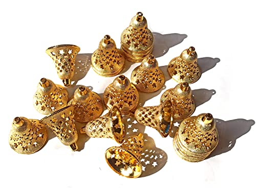 Nannudeco Decorative Plastic Bells For Home Decor Christmas Hanging Ornaments Hangings For Crafts 2.5 Inch  thumb #3