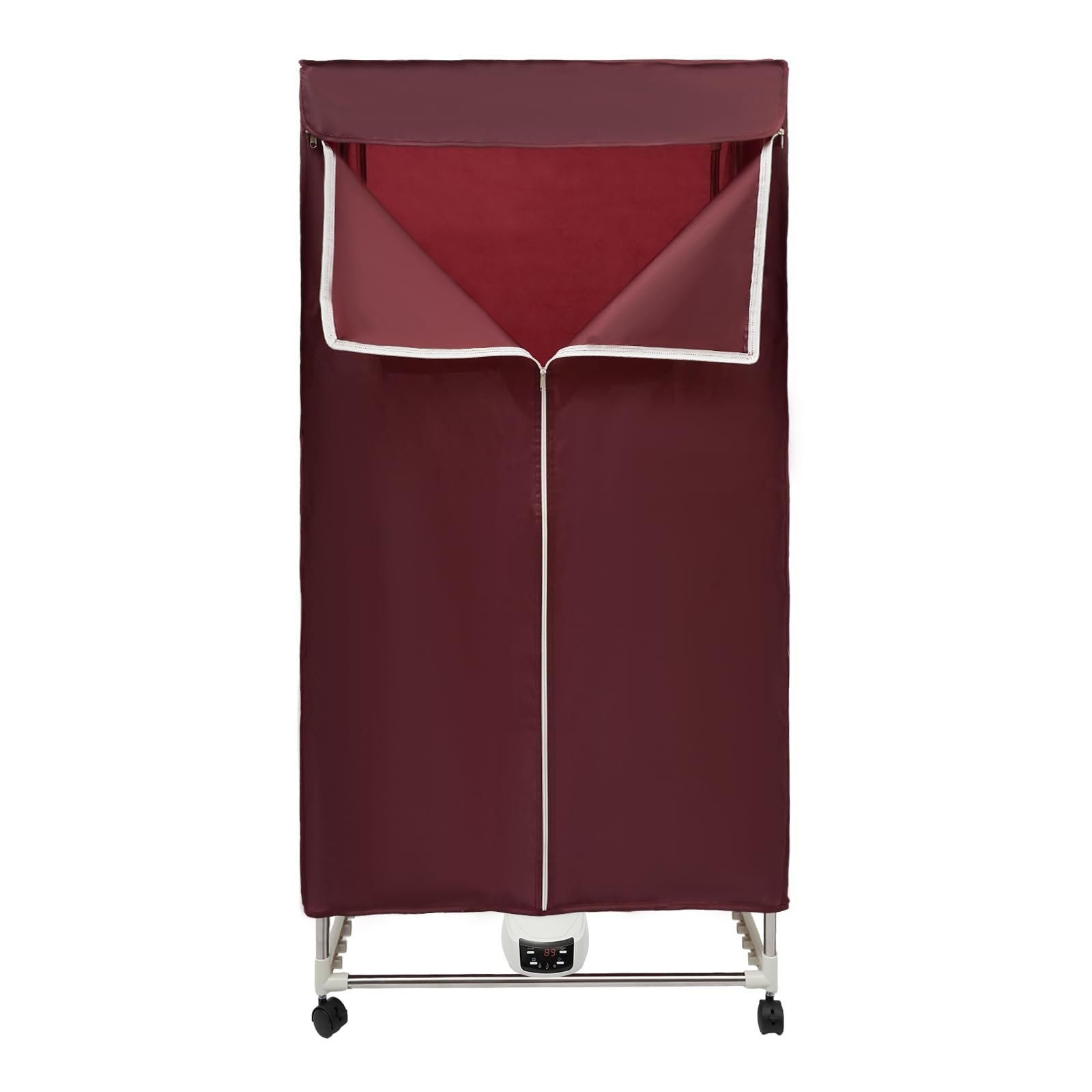 Secadora eléctrica de 1500 W, armario portátil, secadora de aire caliente, máquina de secado plegable con mando a distancia y temporizador, diseño de doble capa, para el hogar (rojo)