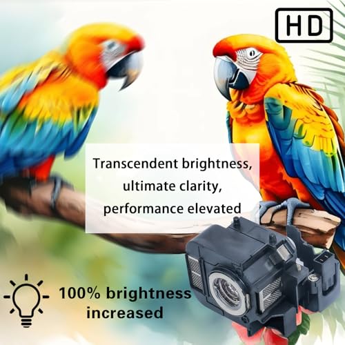 Image of V13H010L50 Replacement Projector Lamp Bulb for Epson ELPLP50 H353A H296A EB-85 EB-84 EB-824H H357C H353C H297A H295B H295A EB-85H EB-84l EB-84he EB-84H EB-84e EB-826WH EB-824 with Housing