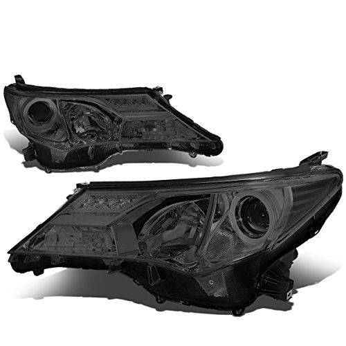 Auto Dynasty Pair of Smoked Housing Clear Corner Projector Headlights Assembly Lamps Kit Compatible with RAV4 4th Gen XA40 13-15