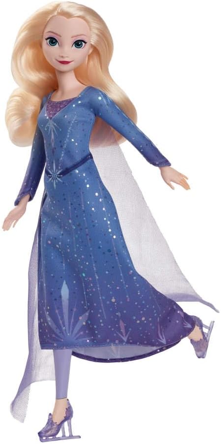 Mattel Disney Frozen Elsa Fashion Doll & Accessories, Ice-Skating Look with Removable Dress & Skates Plus 1 Pair of Shoes, Inspired by Frozen: Winter Festival