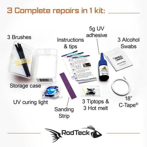 Rodteck Universal Fit Tiptop Kit | Freshwater And Inshore | Fishing Rod Tip Repair Kit #TOP1