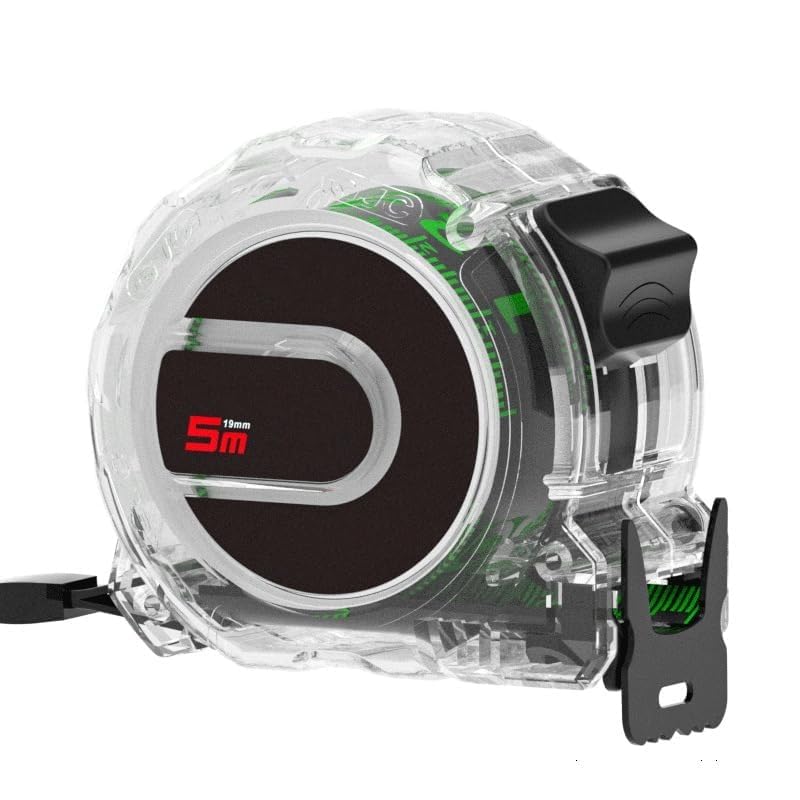 Cinta métrica de acero fluorescente de doble cara de 5 m, cinta métrica retráctil de acero inoxidable, herramienta impermeable de autobloqueo para carpintería, uso doméstico e industrial