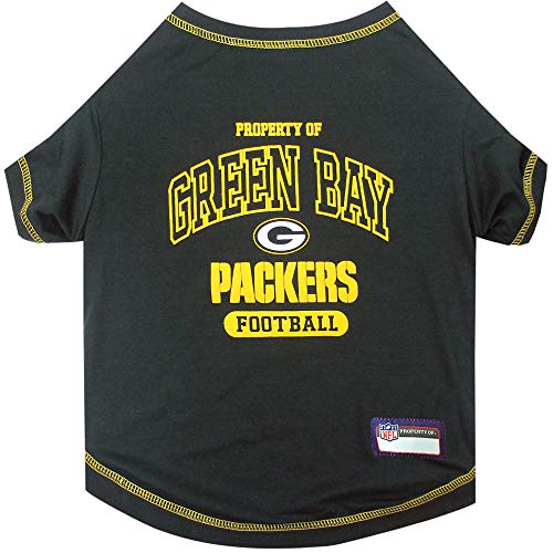 NFL Green Bay Packers Dog T-shirt Medium. - Licensed Shirt for Pets Team Colored with Team Logos- Premium Stretchable Materials for the comfort of your Dog & Cat