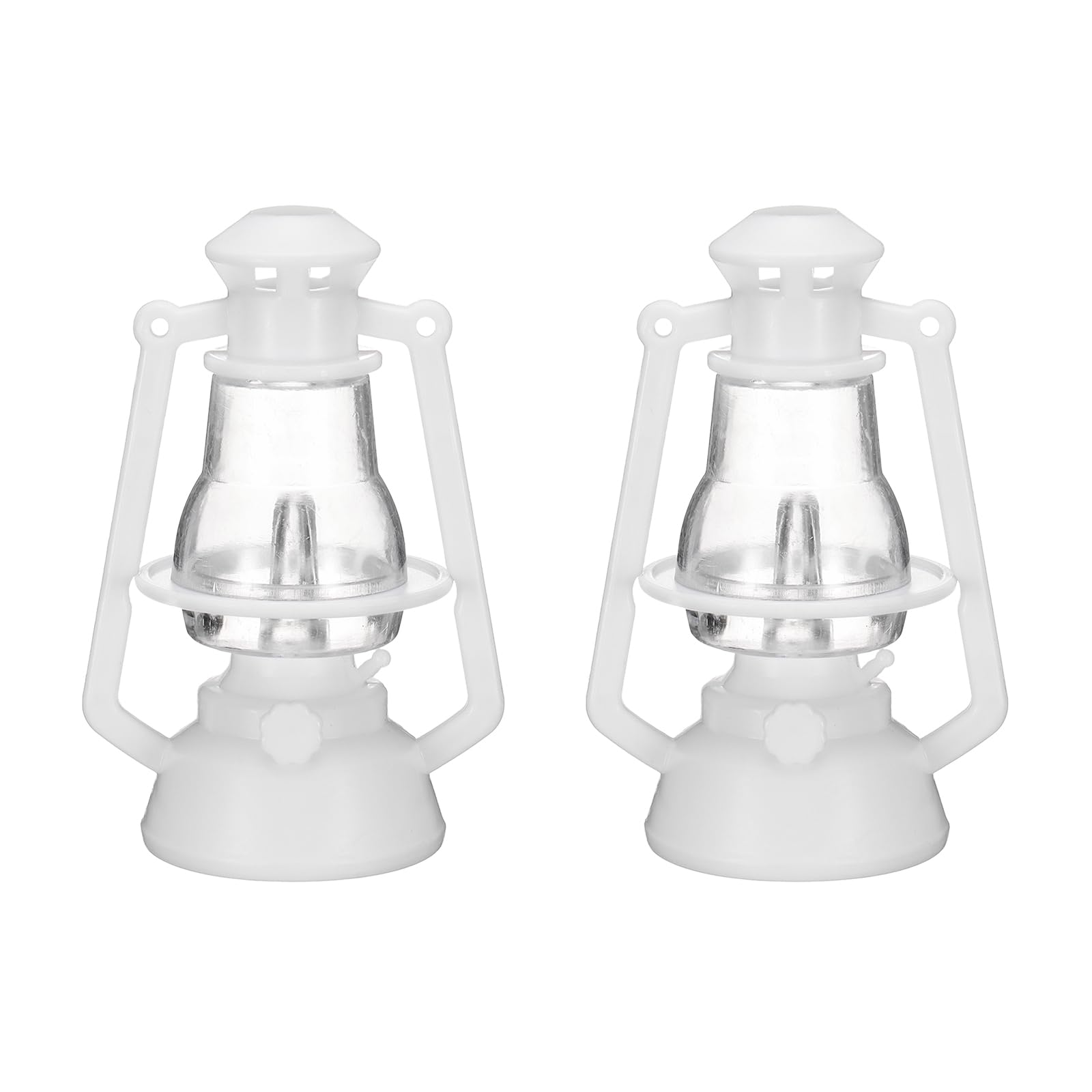 CoCud Dollhouse Miniature Lantern, 4.33" Height, Plastic Mini Vintage Hanging Kerosene Lamp White - (Applications: for Micro Landscape Ornament Plants Pot Garden Dollhouse), 2 - Pieces