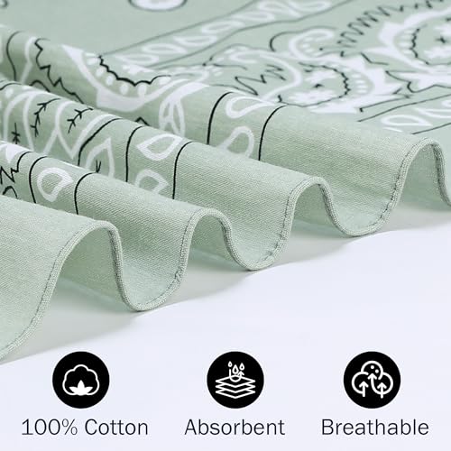 Image of Mochabao 100% Cotton 27 inch x 27 inch Large Bandanas for Men & Women, Multi-Purpose Bandana Headbands, Square Head Scarf