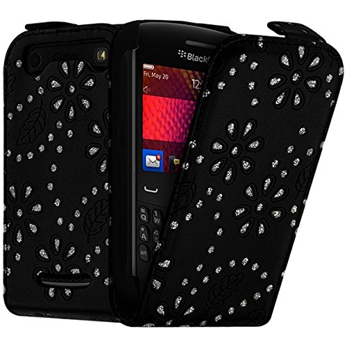 Seluxion Schutzhülle für Blackberry Curve 9360, mit Strasssteinen, Schwarz