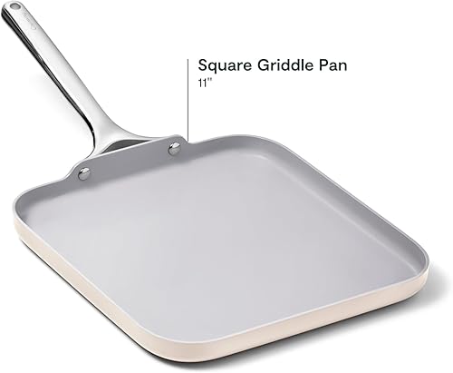 Miniatura 3 de Caraway Square Griddle Pan - 11 Square Pan - Non-Stick Ceramic Coated - Non Toxic, PTFE & PFOA Free - Oven Safe & Compatible with All Stovetops -