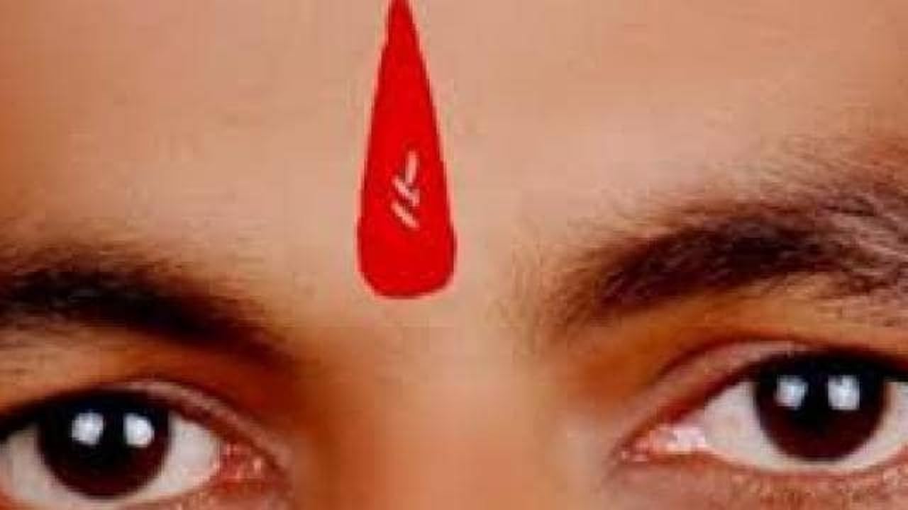Brass Teeka Stamp Shiv Symbol Spritual Tilak 4 Pcs -Maha Shivratri Pooja Tilak Applicator Reusable Teeka Tool Forehead & Face Stamps | Pottu Mahadev Tripund Hindu Pooja Accessories Face Stamp