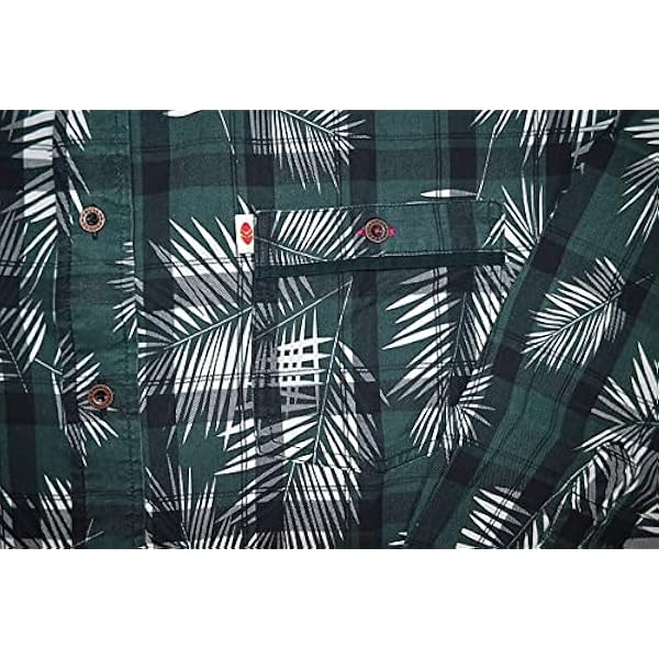 KAMRO Oversized herenhemd groen/wit 4XL-8XL