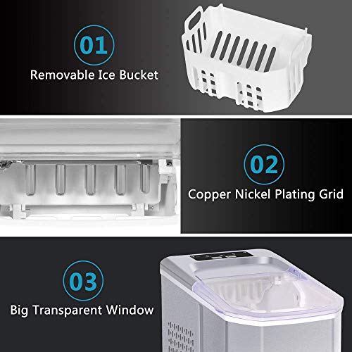 Máquina eléctrica para hacer hielo 12KG portátil miniatura 4