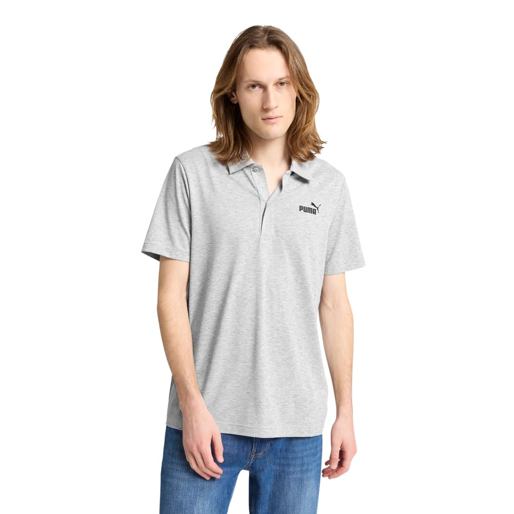 PUMA Men's Essentials All in Polo (Available in Big & Tall), Light Gray Heather, XXL Tall