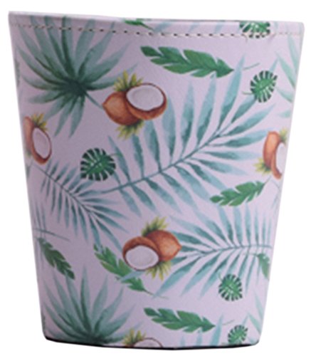 Black Temptation Leather Desktop Trash Can Mini Cylinder Waste Can Car/Office Waste Bin Storage Bucket # 57