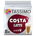 Tassimo Costa Latte Coffee Pods 8 servings (Pack of 5, Total 80 pods, 40 servings)