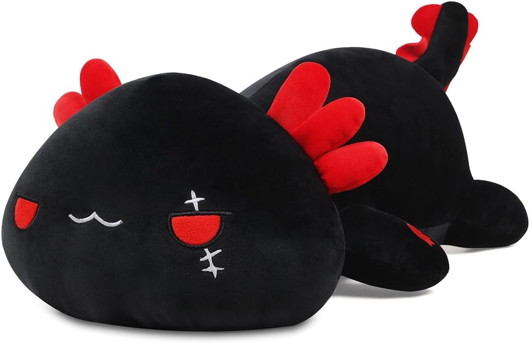 Cute Black Axolotl Plush Pillow Toy - Soft Stuffed Animal, Kawaii Plushie, 50CM/19.7Inch