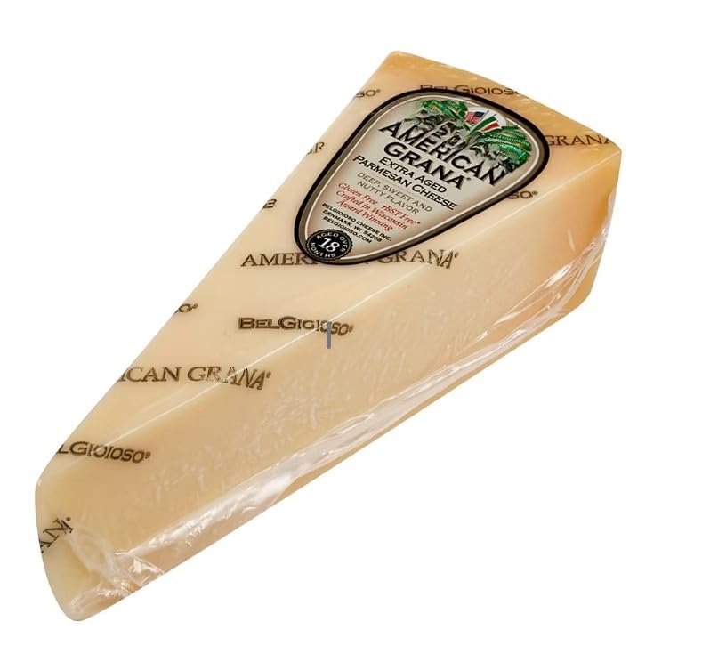 American Grana Parmesan Wedge is allowed to mature for a minimum of 18 months. All natural ingredients and the distinctive aging process are what creates its deep, nutty flavor and granular texture. [ 16 oz , 1 lb ]
