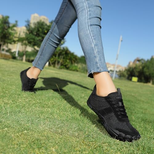 Image of UBFEN Womens Barefoot Shoes Mens Wide Toe Box Zero Drop Minimalist Sneakers | Laces Up, Lightweight, Breathable, Comfortable, Suitable for Walking, Travel, Light Hiking, Trail Running, Tennis, Daily Wear