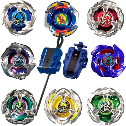 ASVEXKW Battling Set, Spinninning Top Burst Boy Combat Battling Game Set, Spinning & Launchers, Greats Birthday Gift for Boys, 8 Spinning Tops