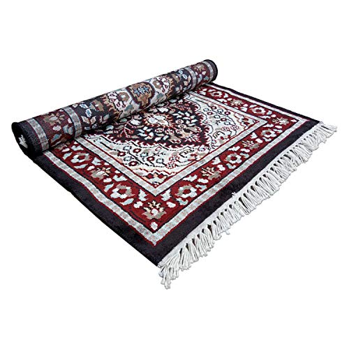 Handgeknoopt Perzische kunst zijden tapijt 2x3 voet zwart veelkleurig luxe traditioneel handgemaakt magisch tapijt van… - Afbeelding 4