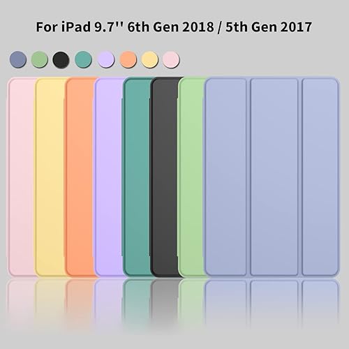 Miniatura 149 de iMieet Funda para iPad 9.7 (modelo 2018/2017, 6ª/5ª generación), funda inteligente con portalápices y parte trasera de silicona suave de piel