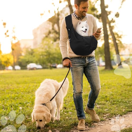 Partideal Hundetragetasche,Tragetasche Hund bis 7.5 kg,Hunde Tragetasche für Hunde und andere Haustiere Spaziergänge Aktivitäten(Schwarz)