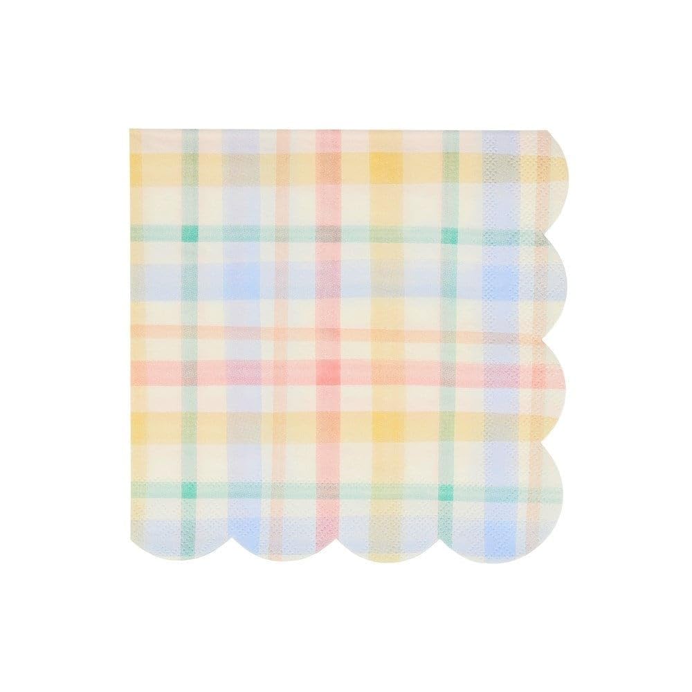 Meri Meri - Large Spring Plaid Napkins - Bahar Yeri Peçeteler - 16'lı