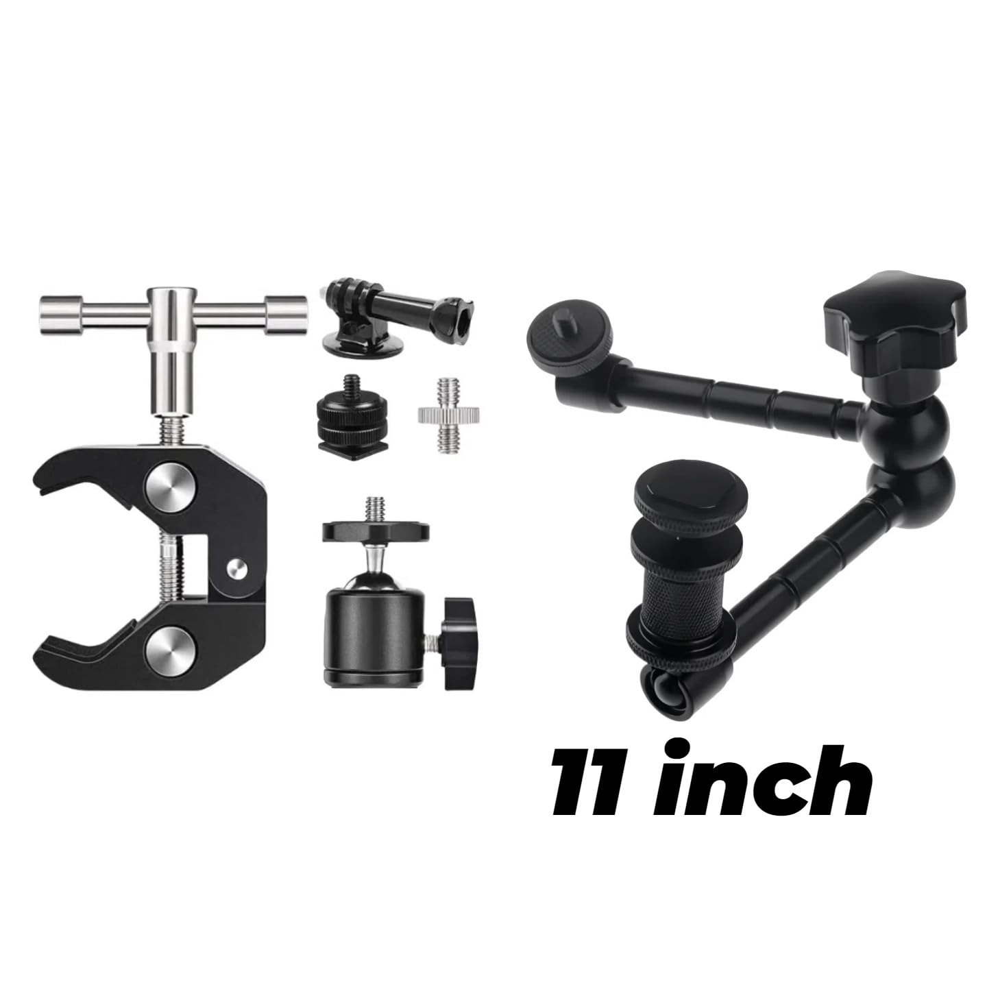Magiczne ramię przegubowe 17.8 cm lub 27.9 cm + super zacisk do aparatu DSLR Rig do monitora LCD, akcesoria do kamer wideo LED