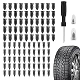 Salior 100PCS Tire Plug Kit with Screwdriver,Rubber Flat Tire Repair Kit for Fast Repair of Tire Punctures,Durable Car Tire Repair Kit Self-Service Repair Nails for Car Motorcycle Truck