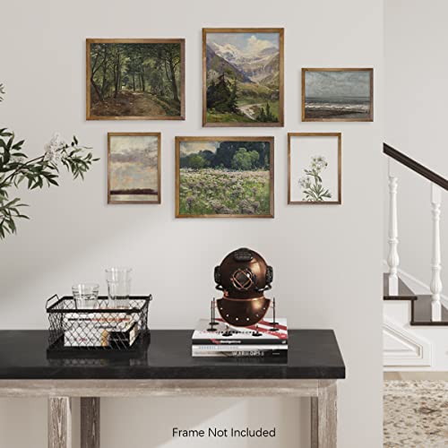 Neutral Wall Art For Boho French Country - Aesthetic Forest Landscape Sea Poster - Vintage Modern Farmhouse Wall Decor - Bathroom Picture Bedroom Print - Green Cottagecore Room Decor - Gallery Set 6 #TOP3