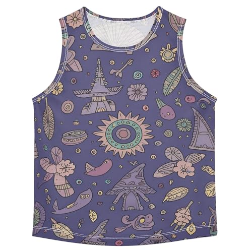 Japanese Theme Tank Tops for Boys Sleeveless Teens Vest Kids Sports Shirts for Beach Swim Work Out 3T