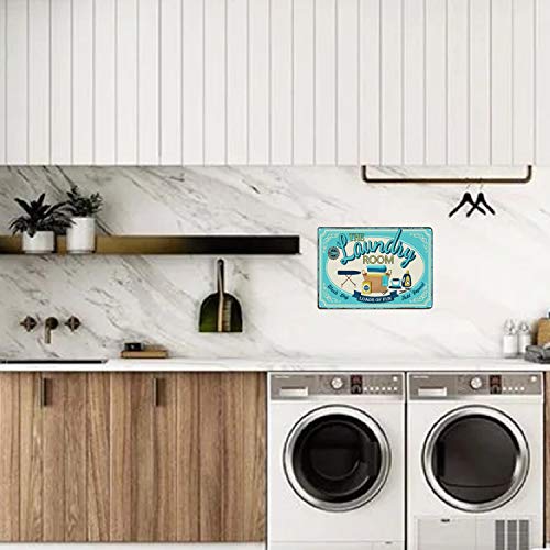 Pxiyou The Laundry Room Loads Of Fun Vintage Farmhouse Laundry Room Sign Country Home Decor Washroom Signs Art Wall Blue 8X12Inch #TOP7