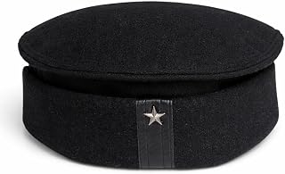 Tariq Fragrances Afghani Star Cap for Men, Black, Wool, Pakol Style, Traditional Pathani Topi with Star Badge, Winter Warm... Price In India