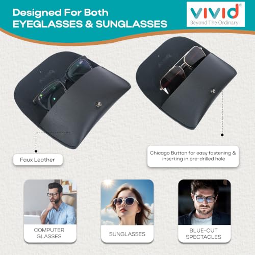Image of Unisex Specs Chicago Button Eyewear Dabbi Faux Leather Soft Case Cover