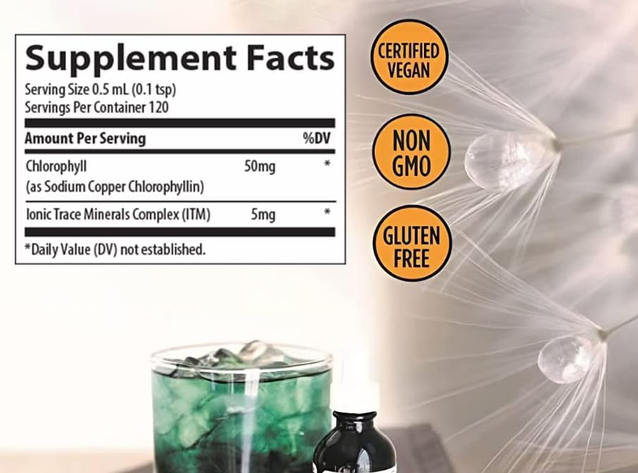 Konzentriertes Ionisches Chlorophyll 6000 mg, Minzgeschmack, 60 ml