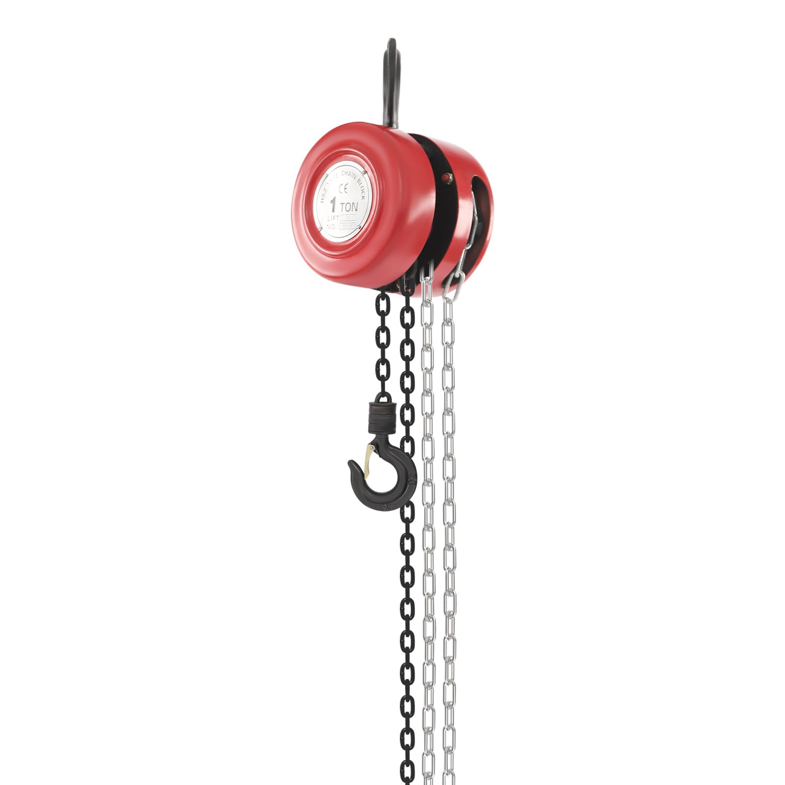 Paranco a catena,Paranco a catena 1T,Paranco manuale a catena,Alta capacità di carico (2204,6 libbre), gancio di rotazione a 360° con fibbia di bloccaggio,Freno meccanico
