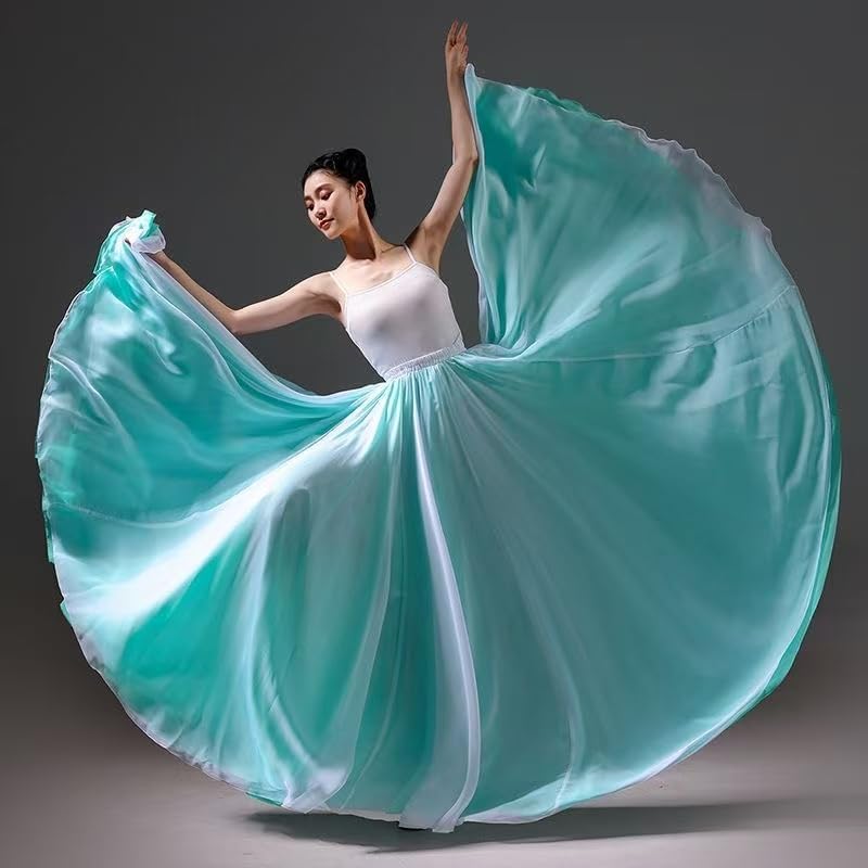 HEARTTOUCH Women's Fairy Lyrical Dance Skirt Double Side Modern Ballet Swing Skirts Dance Dress for Performance Photography