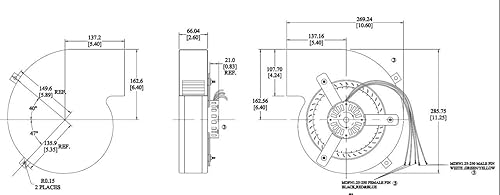 Miniatura 7 de Soplador de condensador dividido permanente rectangular  Reemplaza Dayton 1TDR2, 4C754 y Fasco B47120, 7063-5673