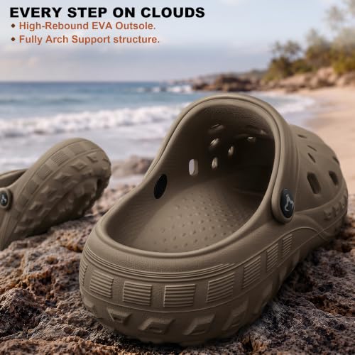 Image of KEMISANT Cushioned Clogs Mules for Men Garden Beach Water Fun-Lightweight | EVA Cushioned Footbed| Arch Support | Slip-resistant | Unisex