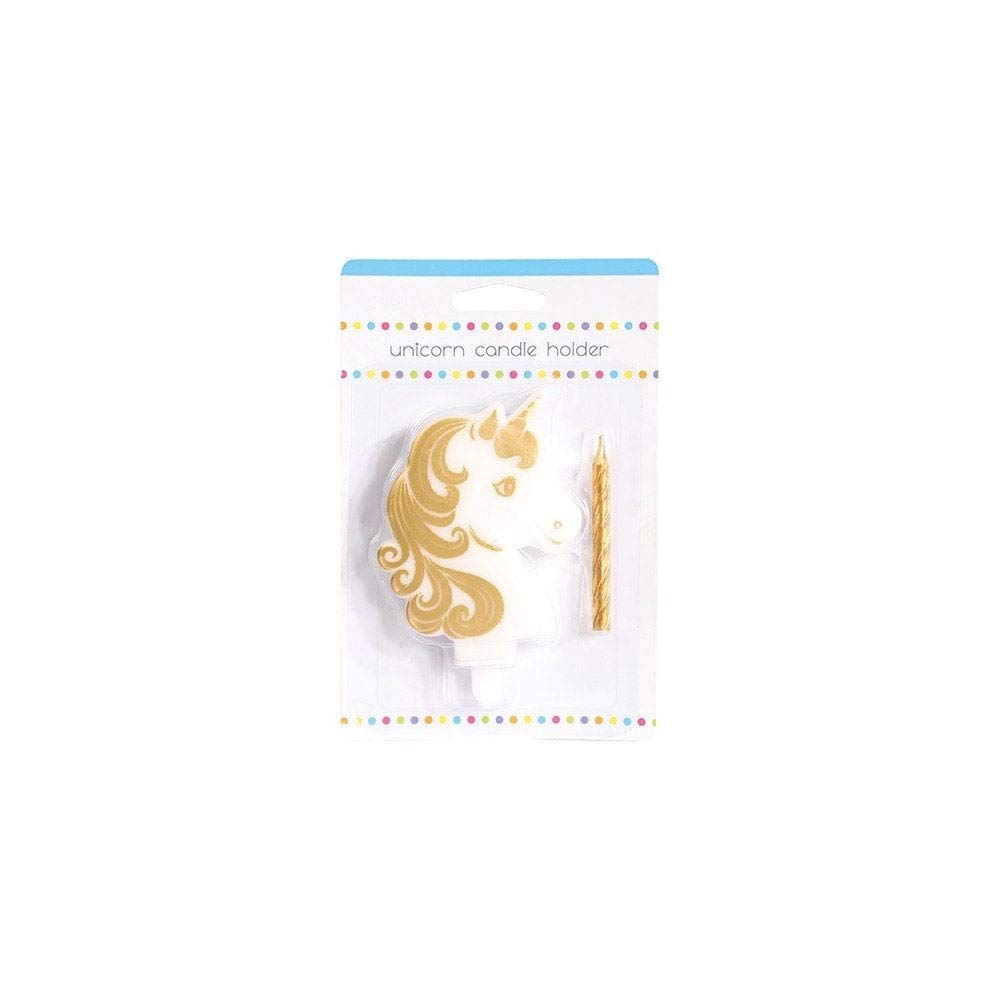 Culpitt Gold/White Unicorn Head Cake Candle