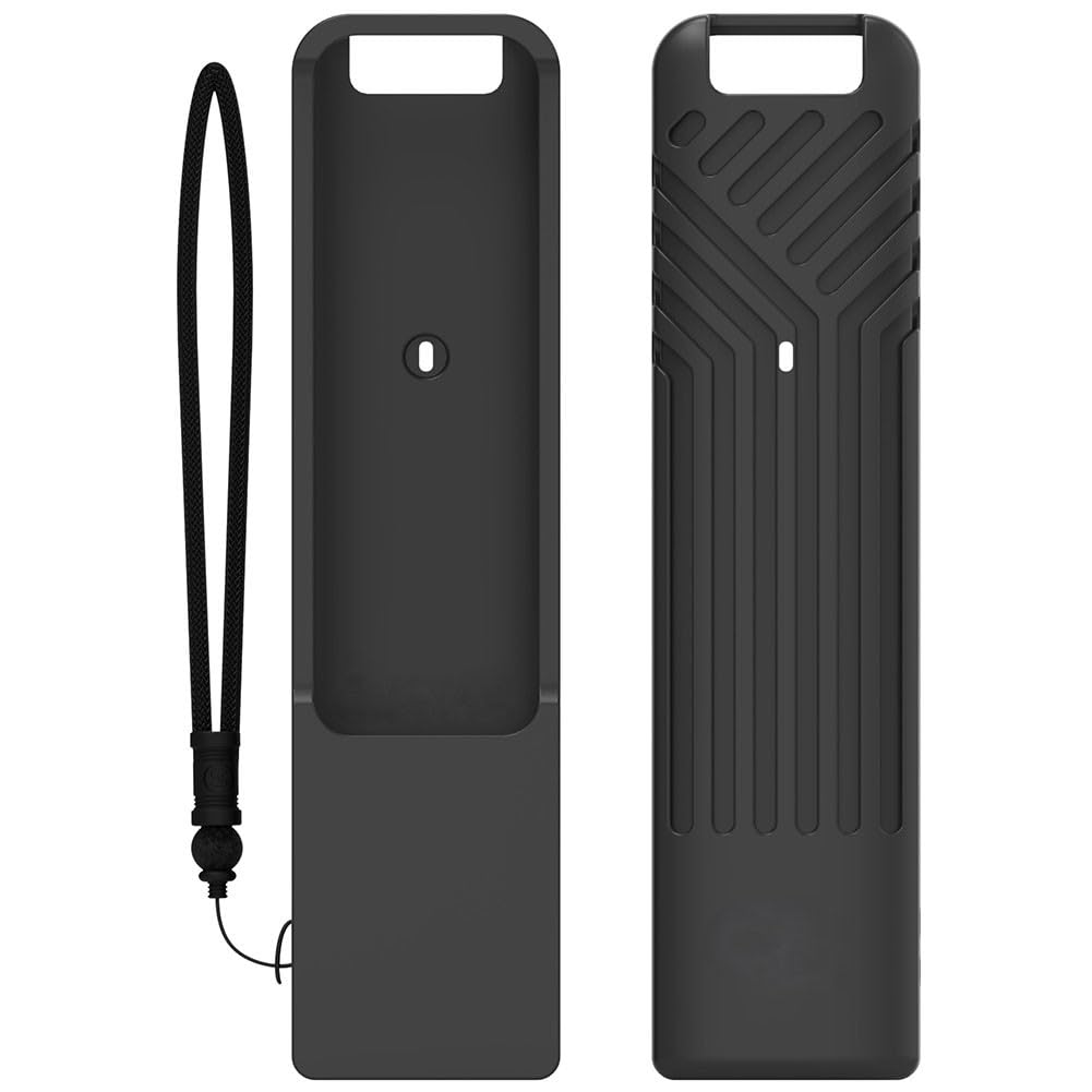 Funda de silicona para mando a distancia MR25GA con función que brilla en la oscuridad y cordón, negro/azul luminoso/verde